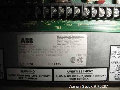 USED: ABB Para Just AC drive panel, model G032. Input 208-460 vac, 3/50 ...